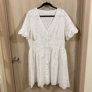 SHEIN - White Eyelet Dress